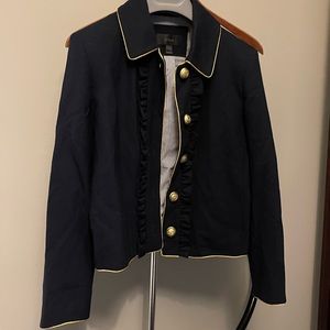 Wool Navy Blazer Cropped